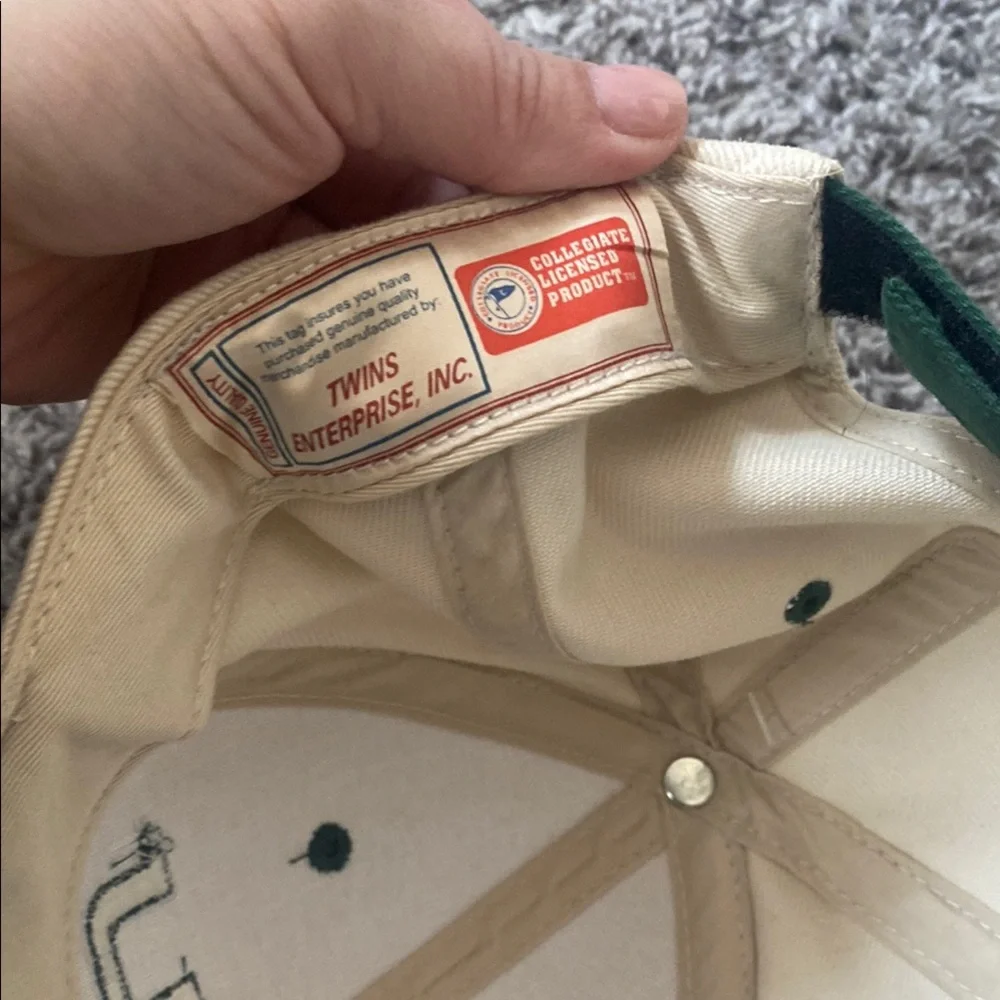 Michigan State Spartans MSU Cream and Green Cap